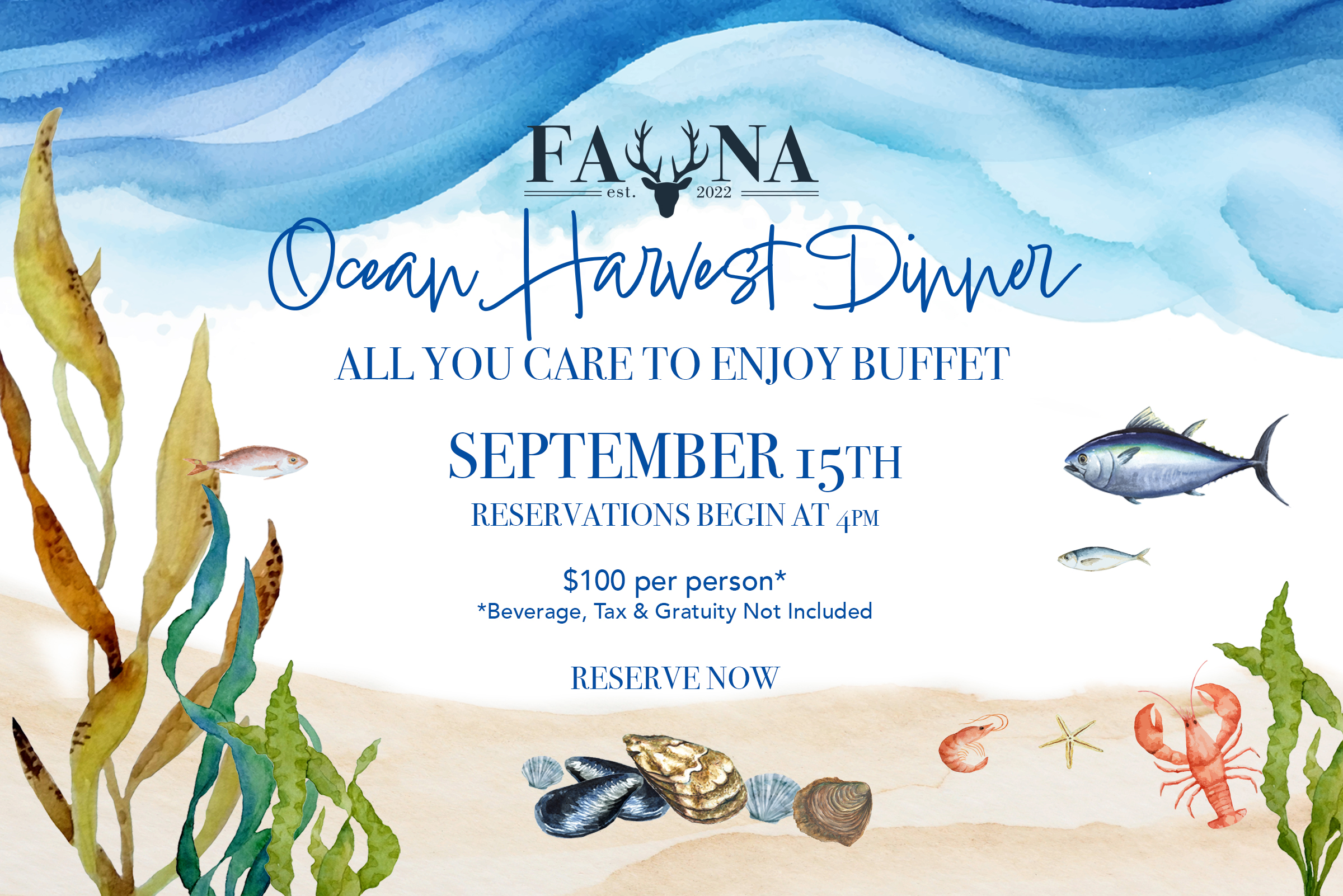 Fauna Ocean Harvest Dinner